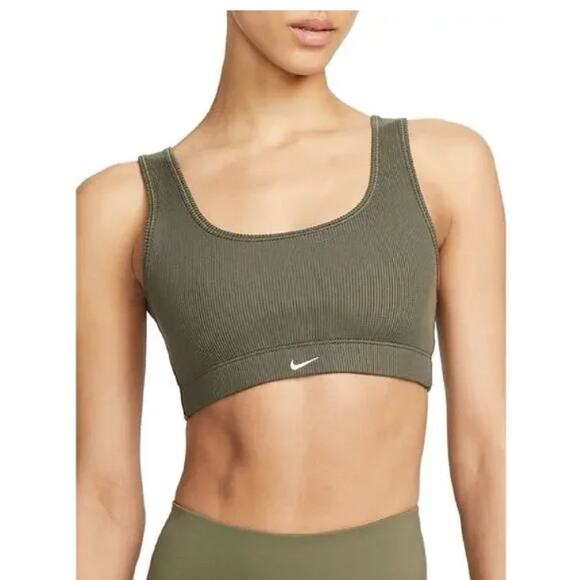 Nike Tops - Nike Alate All U Womens Light Support Lightly Lined Ribbed Sports Bra Khaki XS